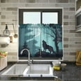 thumbnail image 6 of Coolnut Wolf Mountain Half Window Tier Curtains 24 Inch Blackout Thermal Insulating Kitchen Linen Tier Curtains for Kitchen, Bathroom, Cafe Home Decor, 6 of 7