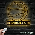 thumbnail image 3 of Craftnamesign Custom Basketball Ball Metal Wall Art LED Light, Basketball Sign, Basketball Gifts, 3 of 5