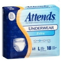 ATTENDS Absorbent Underwear Attends Pull On Large Disposable Moderate Absorbency #AP0730, 18ct