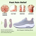 thumbnail image 4 of AOV Women's Arch Support Walking Shoes Athletic Tennis Sneakers for All-Day Comforts,Size 8 GrayPink, 4 of 6