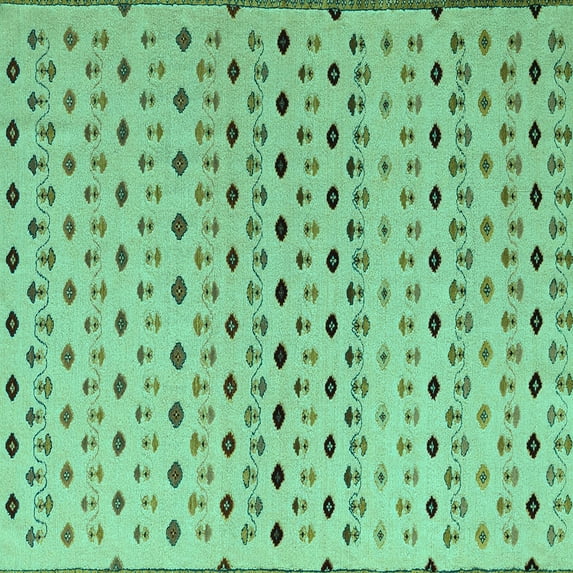 Ahgly Company Indoor Square Solid Turquoise Blue Modern Area Rugs, 4' Square