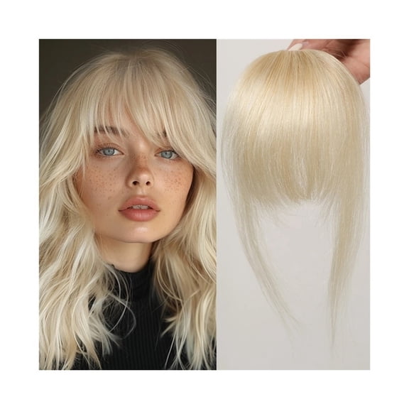 100% Human Hair Bangs Clips in Air Fringe Bangs Hairpiece Hair Extension 4.5inch