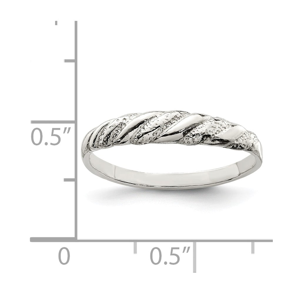 Bonyak Jewelry Sterling Silver Polished Twisted 3mm Womens Ring Size 6