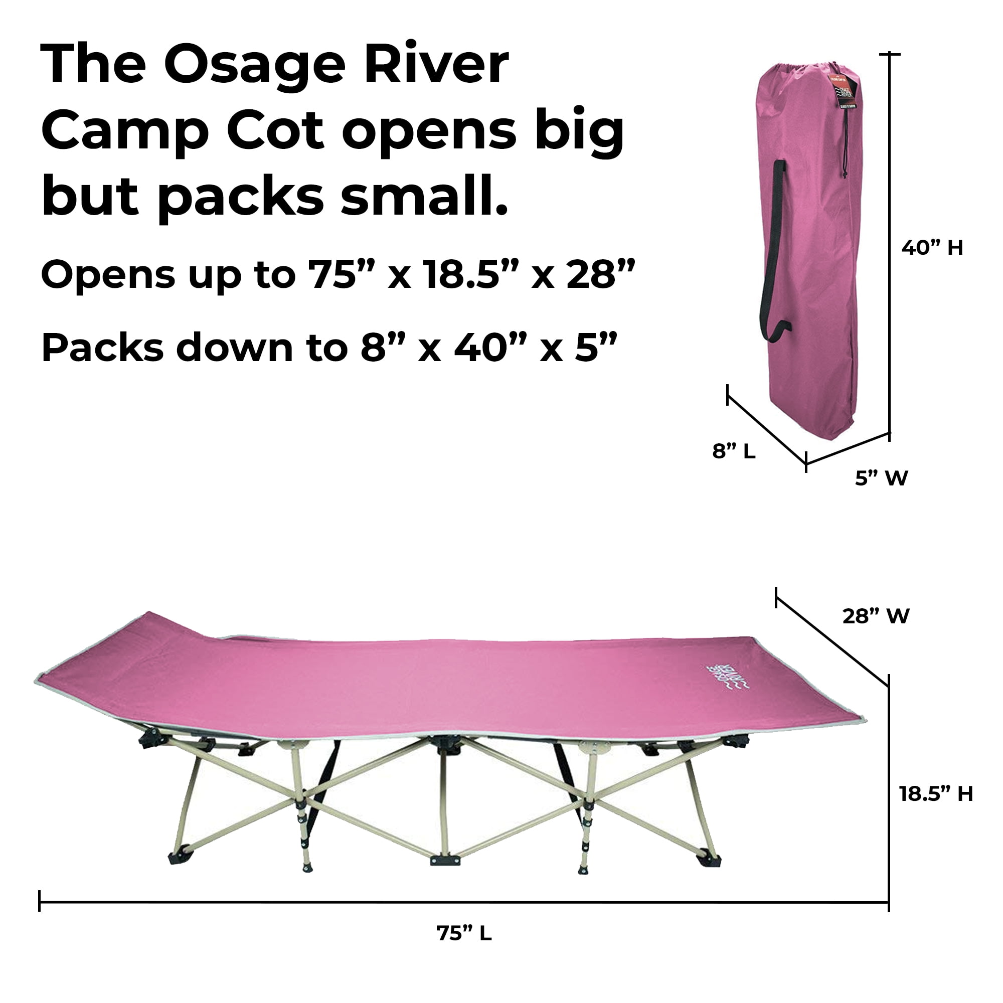 Osage river folding camp cot sales