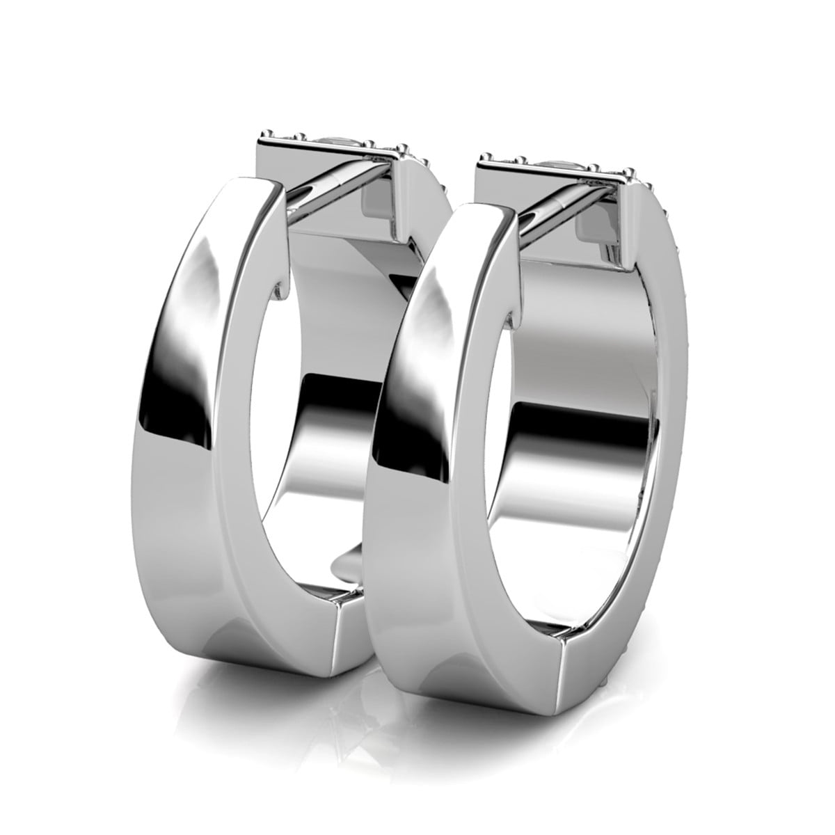 Cate & Chloe Wrenley 18k White Gold Plated 16mm Hoop Earrings with Swarovski Crystals for Women