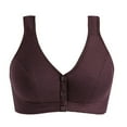 thumbnail image 1 of Sonducket Sujetador de algodón TureClos para mujeres de mediana edad, sujetador de algodón sin aros, cierre frontal de talla grande, Bralette Ropa interior morado oscuro 46/105, 1 of 6