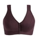 thumbnail image 2 of Sonducket sujetador algodón TureClos mujeres mediana edad sin aros cierre frontal talla grande bralette ropa interior morado oscuro 44/100, 2 of 6