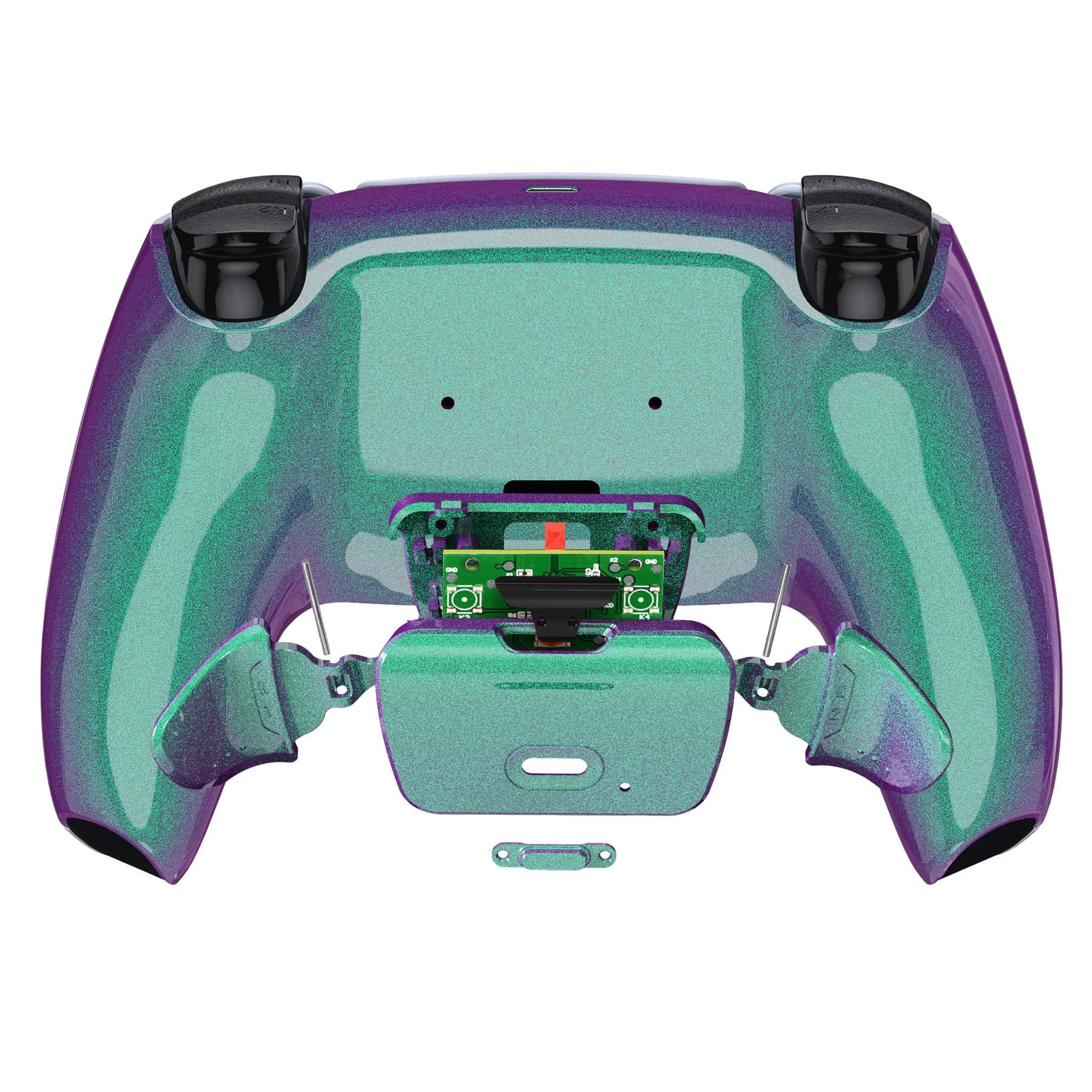 eXtremeRate Chameleon Green Purple Programable RISE 2.0 Remap Kit for PS5 Controller BDM-010/020, Upgrade Board & Redesigned Back Shell & Back Button Attachment for PS5 Controller - NOT A Controller