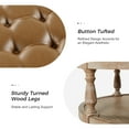 thumbnail image 2 of 35" Leather Round Cocktail Ottoman Storage Coffee Table for Bedroom Home Living Room Camel, 2 of 7