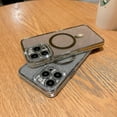thumbnail image 5 of Exquisita funda con purpurina y diamantes de imitación para iPhone 14 Pro, compatible con carga magnética, antideslizante, a prueba de golpes, protección para cámara y antiarañazos., 5 of 5