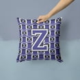 thumbnail image 2 of Carolines Treasures CJ1068-ZPW1414 Letter Z Football Purple & White Fabric Decorative Pillow, 2 of 4