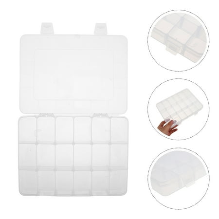 LOLIPPYY Transparent Multifunctional Storage Box with Adjustable Dividers for Organizing Beads Fishing Tackle and Small Items 4pcs