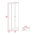 thumbnail image 3 of TUHOME Armoire de Garde-Manger Autoportante à 5 Tablettes en Bois, Armoire de Rangement Multiple, Blanc, 3 of 4