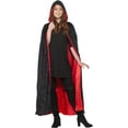 thumbnail image 2 of Womens Inner Red Gothic Vampire Black Hooded Cape Costume Accessory, 2 of 2