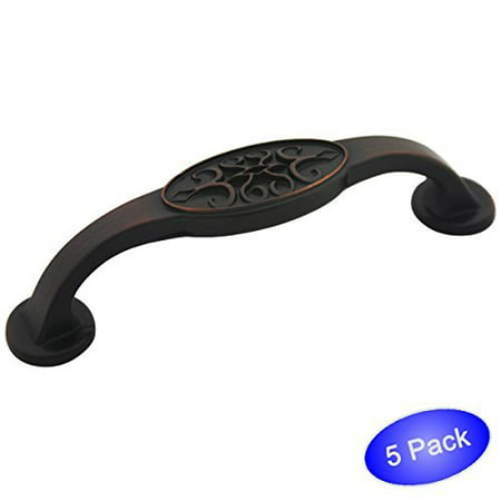 cosmas 9133-96orb oil rubbed bronze cabinet hardware handle pull - 3-3/4"  (96mm) hole centers - 5 pack