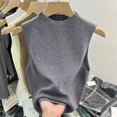 thumbnail image 1 of Ruifaya Camisola de punto para mujer, camiseta básica adelgazante, cuello medio alto, sin mangas, 1 of 7