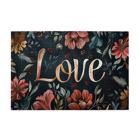 1000 PCS 1000 Piece Puzzle For Adults Love Flower Stunningly Vibrant Colors Unique And Beautiful Design Chic Flower Wooden Puzzle 1000 Piece Great For Relaxation And Display For Puzzle Enthusiasts