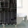 thumbnail image 4 of Ensemble de Rideau de Douche avec Encliquetable, Forme Ronde Carrée Mi-Siècle (2) Rideaux de Douche Réutilisables Doublure de Douche, Rideaux Minimalistes en Polyester, 72x72 Pouces, 4 of 4