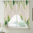 thumbnail image 2 of Spring Leaves Swag Curtains for Kitchen/Bedroom/Living Room, Pastoral Garden Botanical Rustic Burlap Scalloped Curtains 63 Inch Long, Window Swag Topper Curtains Valances 2 Panels Set 36"x63", 2 of 8