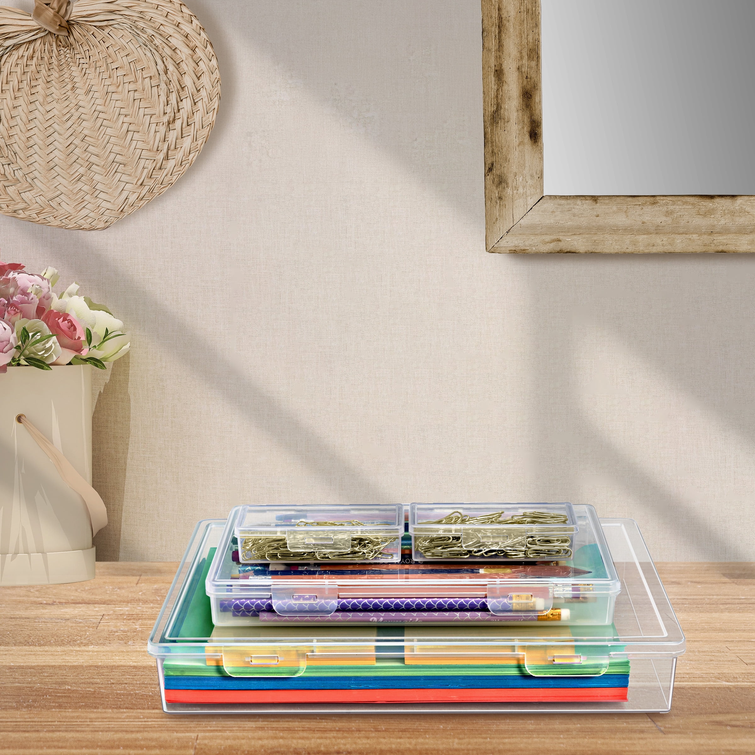 Sorbus 12-Piece Sewing and Craft Material Storage Container Set with Lids