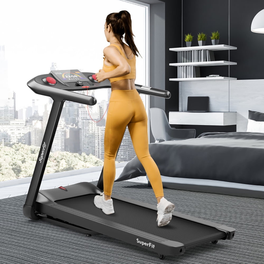 Topcobe 4.75HP Folding Treadmill with Preset Programs Touch Screen Control, Indoor Outdoor Exercise Equipment for Adults-Black