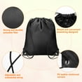 thumbnail image 4 of 16pcs Drawstring Backpack Polyester Sport Draw String Bag Cinch Sack, Black, 4 of 7