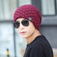 thumbnail image 4 of Men Winter Warm Wool Cap Fashion Knitted Hat Outdoor Beanie Cap, 4 of 7