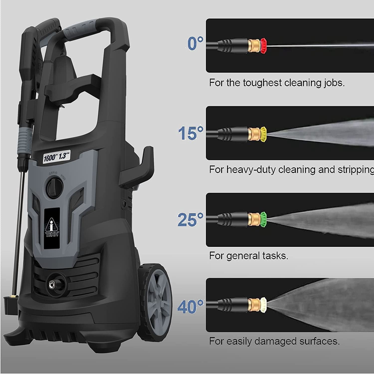 A-ITECH 1600 PSI at 1.2 GPM Electric Pressure Power Wash Machine