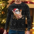 thumbnail image 1 of WILLBEST Mignons Chandails à Fermeture Éclair pour Hommes Automne et Hiver Tendance Décontractée Chandail Imprimé de Noël Col Rond, 1 of 3