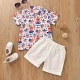 thumbnail image 2 of Pimfylm Toddler Baby Boy Summer Outfit,Girls Pants And Jacket Boys Summer Casual And Comfortable Short Sleeved Shorts Twopiece Set, 2 of 7