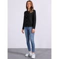 thumbnail image 4 of DARING DIVA Women's Crew Neck Long Sleeve Open Front Button Down Cardigan L Black, 4 of 6
