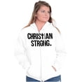 thumbnail image 3 of Christian Strong Religious Faith Unisex Fleece Graphic Zip Up Hoodie Brisco Brands 2X, 3 of 5