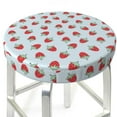thumbnail image 3 of Lsque Hand Drawn Strawberry Round Bar chair cushion covers Velvet Fabric Premium Comfort Protects from Scratches and Stains for 14-17 Inch Chair- 14 inch, 3 of 7