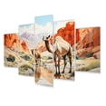 thumbnail image 2 of Designart "Geometric Desert Wanderer The Camel" Animals Metal Wall Decor Set, 2 of 5