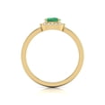 thumbnail image 4 of TimeLe$$ Classics Round and Cushion Cut Natural Emerald Gemstone Ring in 14K Yellow Gold (Size: 4.5), 4 of 6