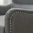 thumbnail image 3 of Lorenzo Charcoal Fabric Hi-Back Studded Chair, 3 of 6