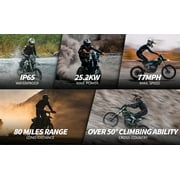 MotoTec Venom 72v 12000w Electric Dirt Bike Black