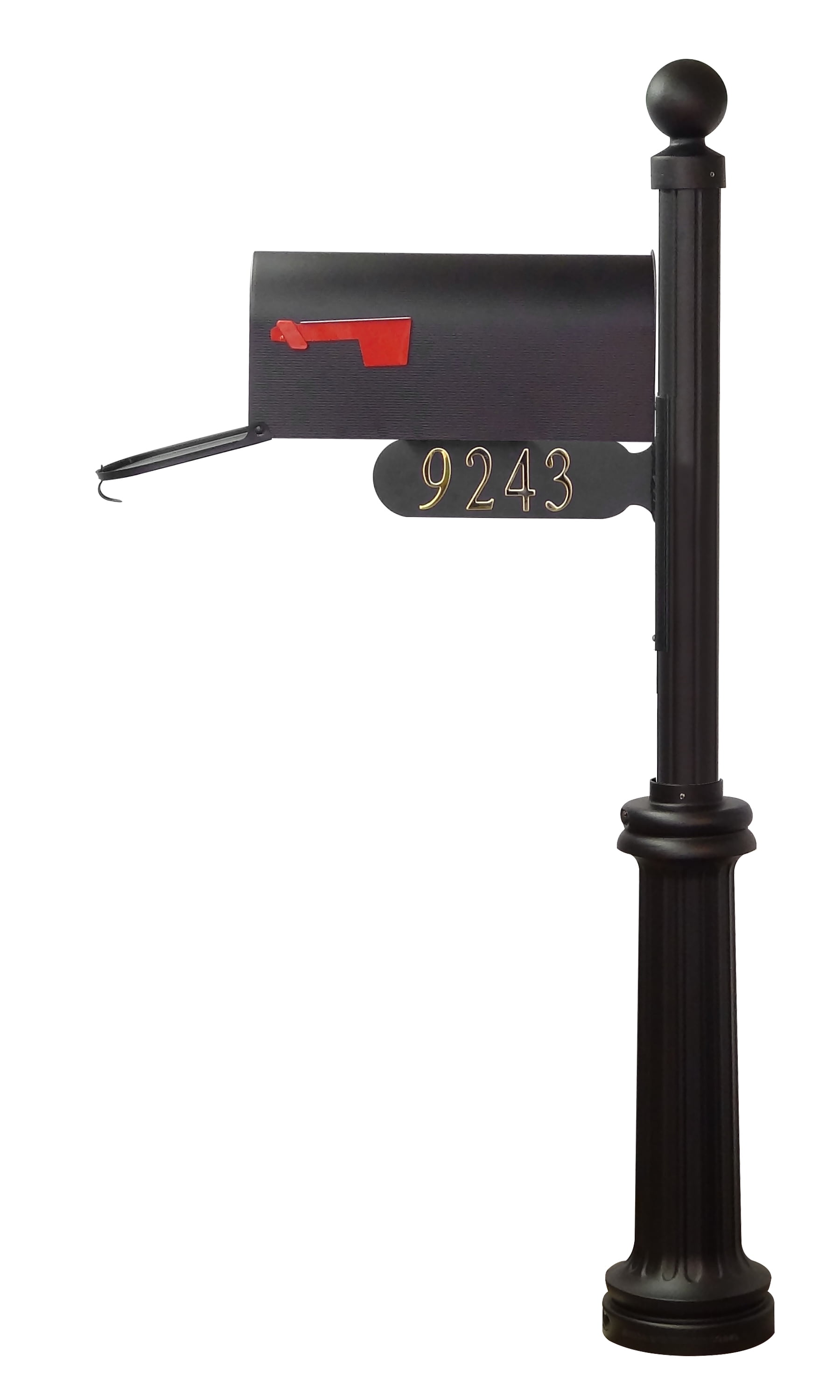 Special Lite Products Standard Textured Black Galvanized Steel Curbside Mailbox, Rust Resistant Powder Coated Finish