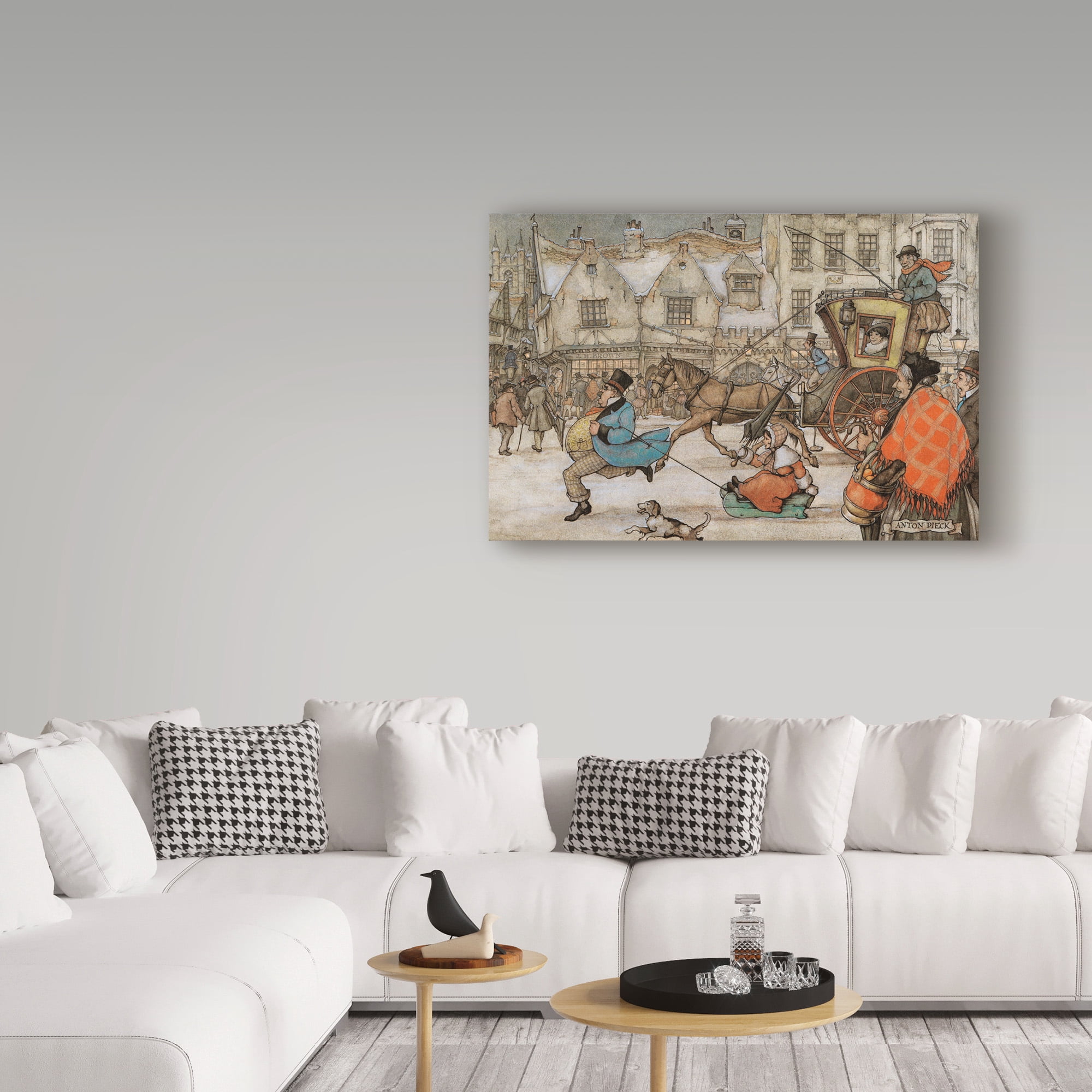 Trademark Fine Art 'In A Hurry' Canvas Art by Anton Pieck