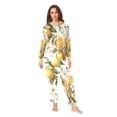 thumbnail image 2 of FORMRS Onesies Pajama for Adults Unisex Hoodie Winter Jumpsuit One Piece Sleepwear, Sizes S-2XL, Oranges Watercolor, 2 of 7