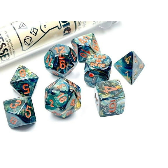 Chessex Lustrous Polyhedral Alpestris/orange 7-Die Set
