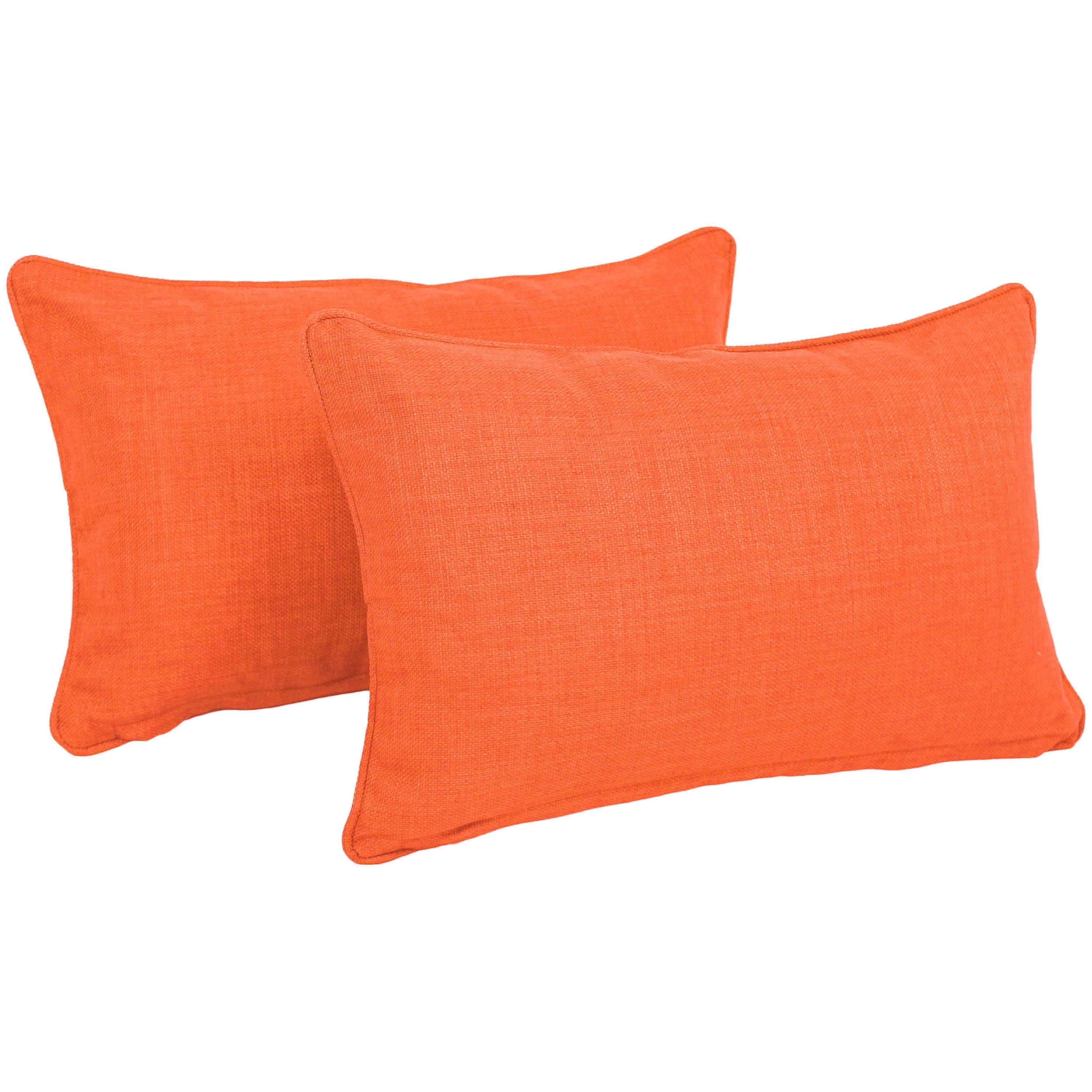 Blazing Needles 20-inch by 12-inch Indoor/Outdoor Lumbar Accent Throw Pillow (Set of 2) Sea Blue