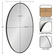 thumbnail image 6 of Kate and Laurel Zayda Oval Framed Wall Mirror, 24 x 36, Black, Metal Minimalist Oval Mirror with Rounded Curves, 6 of 8