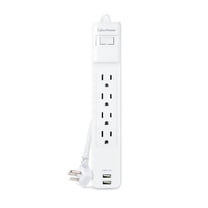 CyberPower P406U 4-Outlet Home/Office Surge Protector with 2x USB-A Port, White