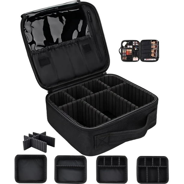 Estuche de Maquillaje de Viaje 3 Capas - Con Espejo, 41x30x13cm Profesional Bolsa de Cosmético con Divisor Ajustable, Gran Capacidad Organizador de Maquillaje Impermeable