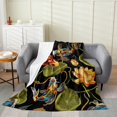 thumbnail image 1 of Erosebridal Bohomian Flower Flannel Blanket, Colorful Fish Sherpa Throw, Adult, 1 of 5