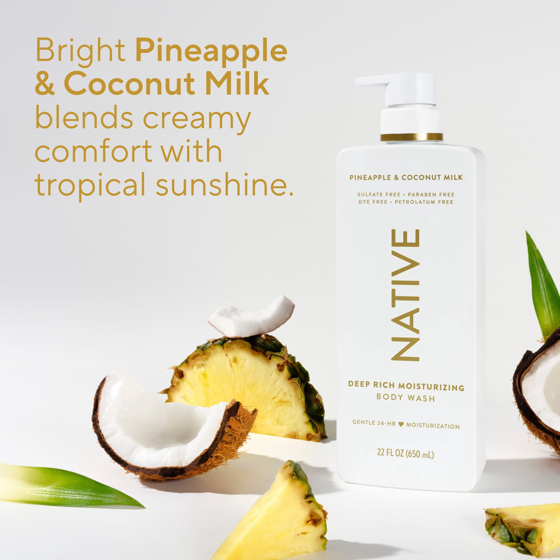 Native Moisturizing Body Wash, Pineapple & Coconut Milk, 22 fl oz