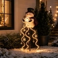 thumbnail image 6 of Solar Snowman Garden Stake Light Outdoor Yard Decoration with Hanging Snowflake Star Strands for Christmas Pathway, 6 of 9