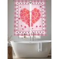 thumbnail image 5 of Valentine's Day Sheer Curtains 63 Inch Length 2 Panels Set Window Treatments, Pink Roses Sweet Love Heart Buffalo Plaid Rod Pocket Semi Curtains for Living Room/Bedroom/Kitchen Décor, 104"W x 63"L, 5 of 7