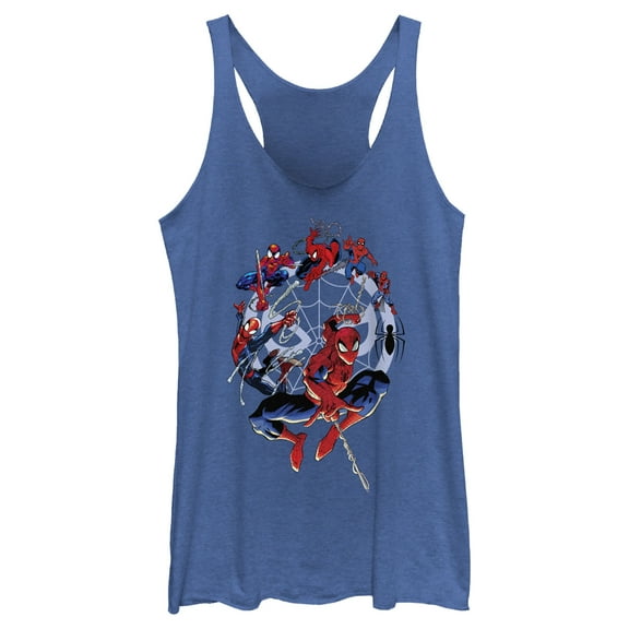 Women's Spider-Man: Beyond Amazing Evolution Racerback Tank Top Royal Blue Heather X Large